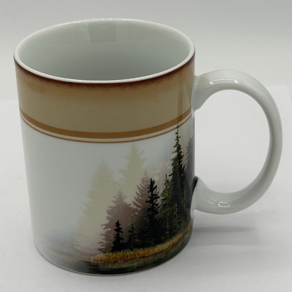 Wild Wings Misty Forest Otters Pond Mug Bob Metropulos Art Nature Rustic Cabin